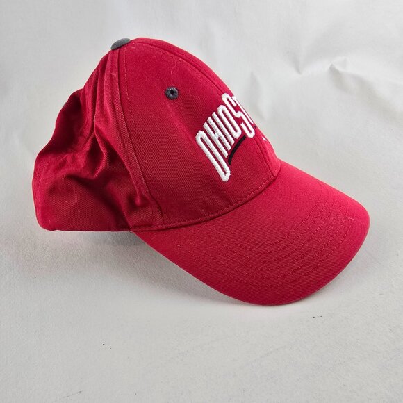 Ohio State Buckeyes Hat Mens One Size Red Adjustable Cap Embroidered OSU Cotton - Picture 2 of 11